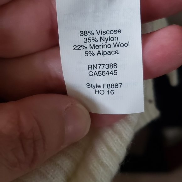 Madewell s ribbed off white turtleneck Merino wool viscose nylon alpaca - Picture 8 of 8